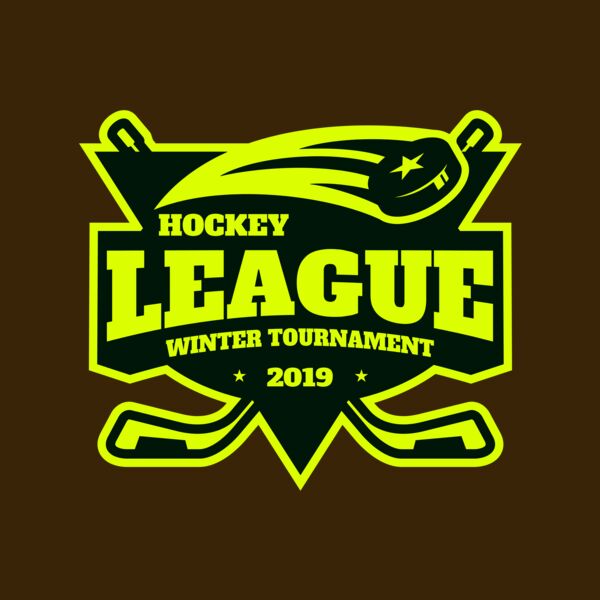 League Hockey Winter Tournament logo template Thumbnail