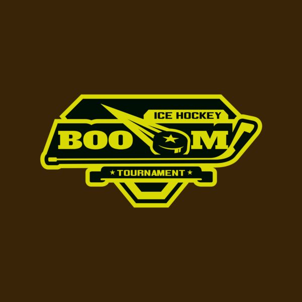 Boom Ice Hockey Tournament logo template Thumbnail